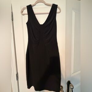 Laundry By Shelli Segal Black Sleeveless V-Neck Midi Dress
